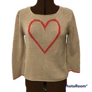 Wooden Ships Cotton Blend Sweater with Heart